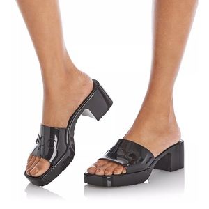 Women's Platform Block Heel Slide Sandals size 8.5